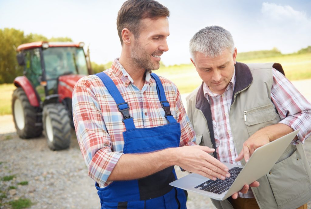 Agricultural plan on the laptop